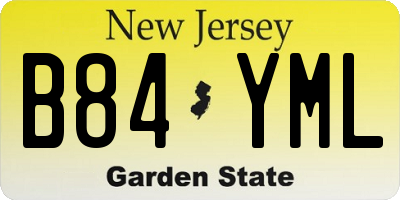 NJ license plate B84YML
