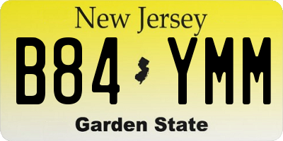 NJ license plate B84YMM