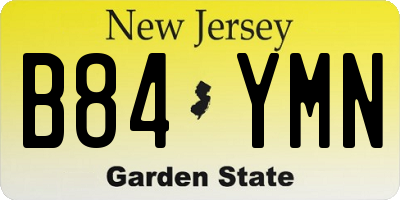 NJ license plate B84YMN