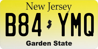 NJ license plate B84YMQ