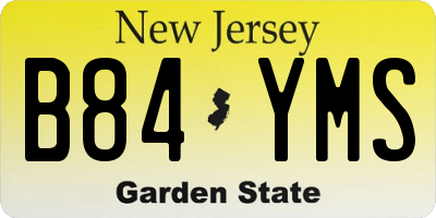 NJ license plate B84YMS
