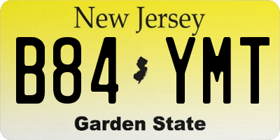 NJ license plate B84YMT