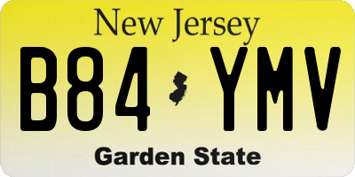 NJ license plate B84YMV