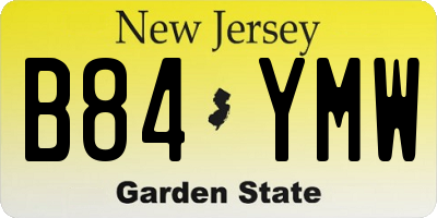 NJ license plate B84YMW
