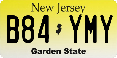NJ license plate B84YMY