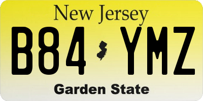 NJ license plate B84YMZ