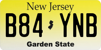NJ license plate B84YNB