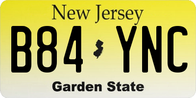NJ license plate B84YNC
