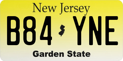 NJ license plate B84YNE