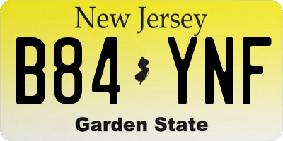 NJ license plate B84YNF