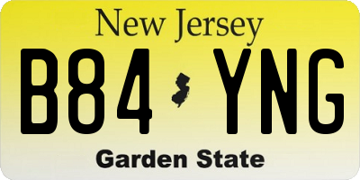 NJ license plate B84YNG