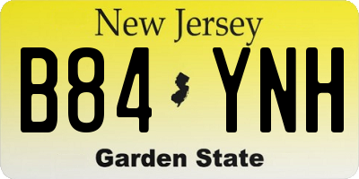 NJ license plate B84YNH