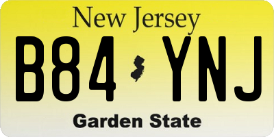 NJ license plate B84YNJ