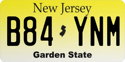 NJ license plate B84YNM