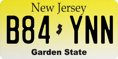 NJ license plate B84YNN