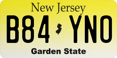 NJ license plate B84YNO