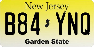 NJ license plate B84YNQ