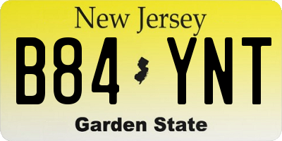NJ license plate B84YNT