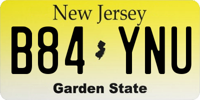 NJ license plate B84YNU