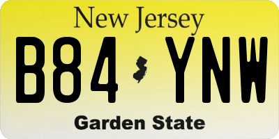 NJ license plate B84YNW