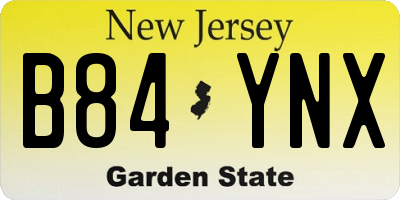 NJ license plate B84YNX
