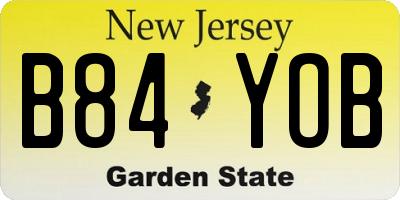 NJ license plate B84YOB
