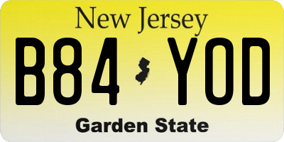 NJ license plate B84YOD