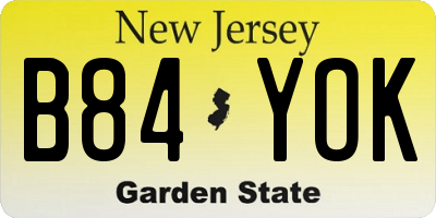 NJ license plate B84YOK