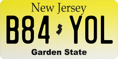 NJ license plate B84YOL