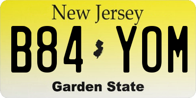 NJ license plate B84YOM