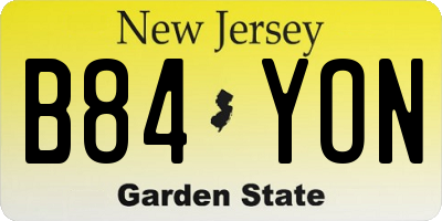 NJ license plate B84YON