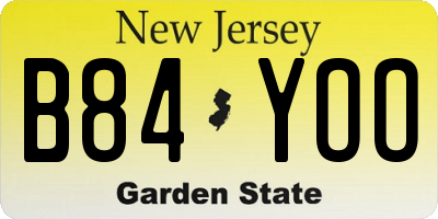 NJ license plate B84YOO