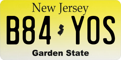 NJ license plate B84YOS