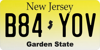 NJ license plate B84YOV