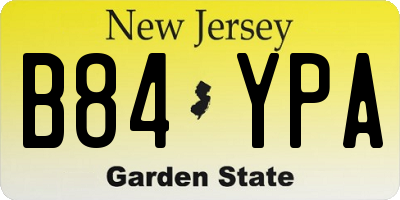 NJ license plate B84YPA