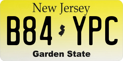 NJ license plate B84YPC