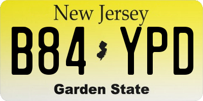 NJ license plate B84YPD