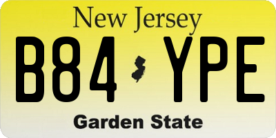 NJ license plate B84YPE