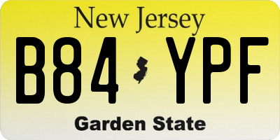 NJ license plate B84YPF