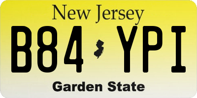 NJ license plate B84YPI
