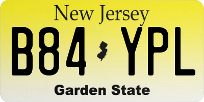 NJ license plate B84YPL