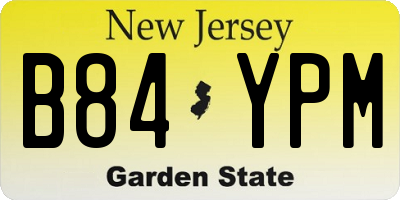 NJ license plate B84YPM