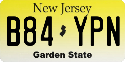 NJ license plate B84YPN