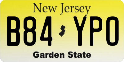 NJ license plate B84YPO