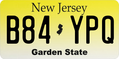 NJ license plate B84YPQ