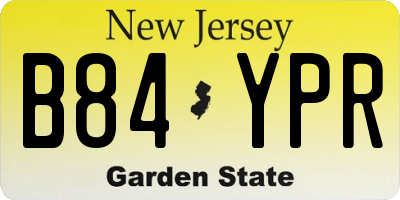 NJ license plate B84YPR