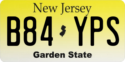 NJ license plate B84YPS