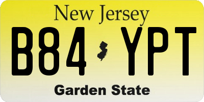 NJ license plate B84YPT