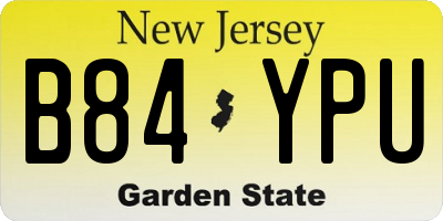 NJ license plate B84YPU