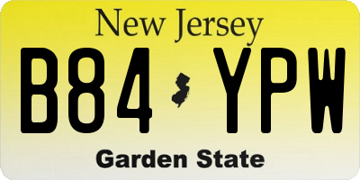 NJ license plate B84YPW